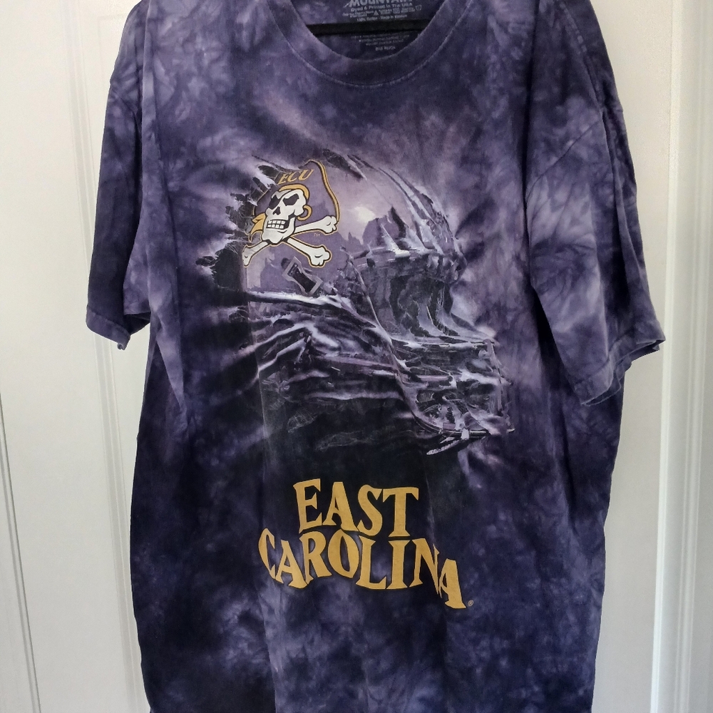 East Carolina Purple Graphic T-Shirt Vintage Barley Worn